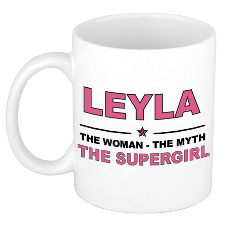 Leyla The woman, The myth the supergirl cadeau koffie mok / thee beker 300 ml