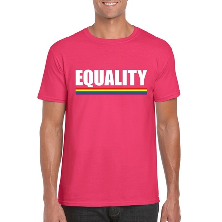 LGBT shirt roze Equality heren