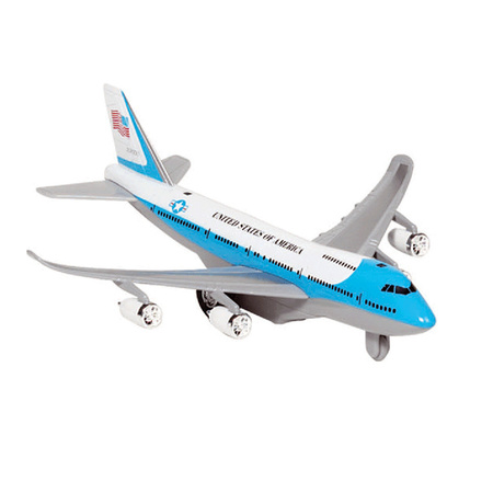 Speelgoed vliegtuigen setje van 2 stuks blauw en paars 19 cm