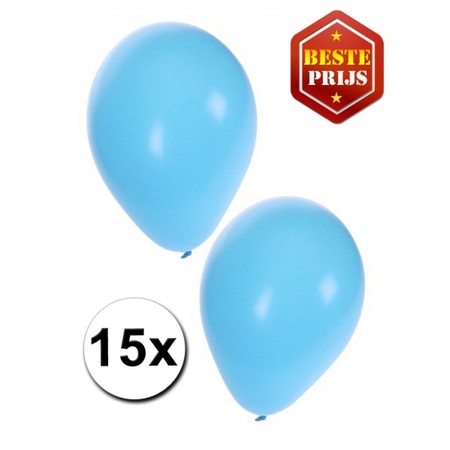 30x ballonnen - 27 cm - lichtblauw / lichtroze versiering
