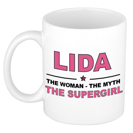Lida The woman, The myth the supergirl cadeau koffie mok / thee beker 300 ml