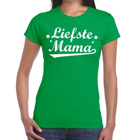 Liefste mama cadeau t-shirt groen dames