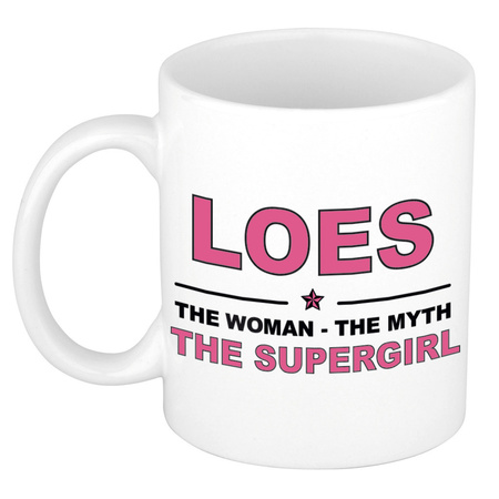 Loes The woman, The myth the supergirl cadeau koffie mok / thee beker 300 ml
