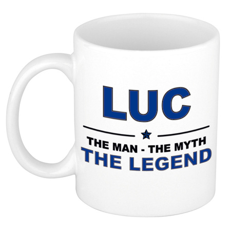 Luc The man, The myth the legend cadeau koffie mok / thee beker 300 ml
