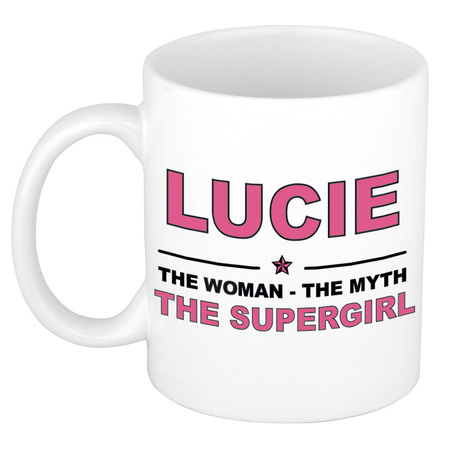 Lucie The woman, The myth the supergirl name mug 300 ml