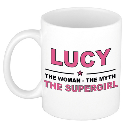 Lucy The woman, The myth the supergirl cadeau koffie mok / thee beker 300 ml