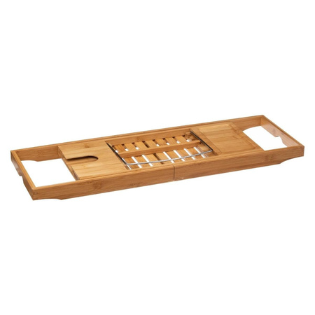 Luxe bamboe badplank uitschuifbaar/verstelbaar 70-105 x 22 x 4 cm