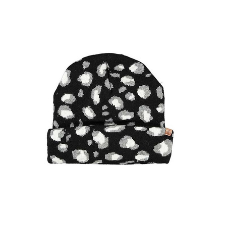 Scarf and hat set for children leopard print black/white
