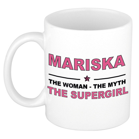 Mariska The woman, The myth the supergirl cadeau koffie mok / thee beker 300 ml