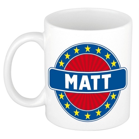 Matt naam koffie mok / beker 300 ml