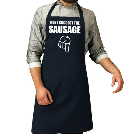 May i suggest the sausage present apron navy for men