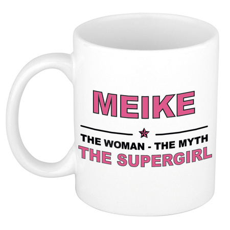 Meike The woman, The myth the supergirl cadeau koffie mok / thee beker 300 ml