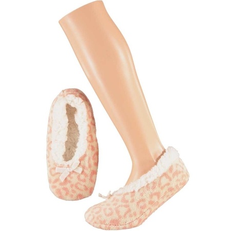 Flattie girls slippers leopard pink size 28-30