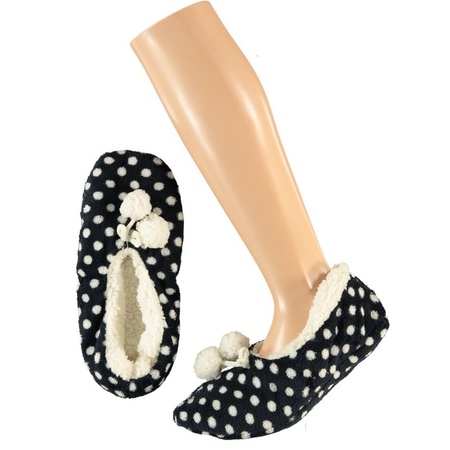 Flattie girls slippers dots navy size 28-30