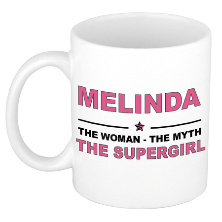 Melinda The woman, The myth the supergirl cadeau koffie mok / thee beker 300 ml