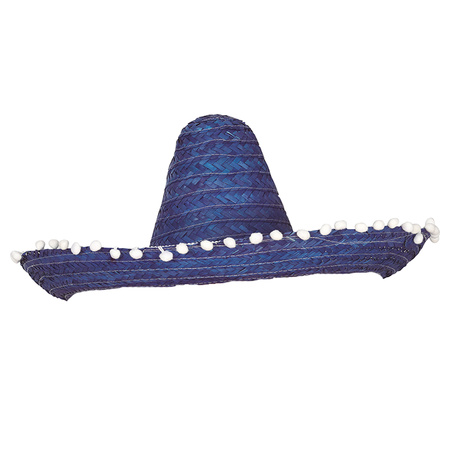 Mexicaanse Sombrero hoed voor heren - carnaval/verkleed accessoires - blauw