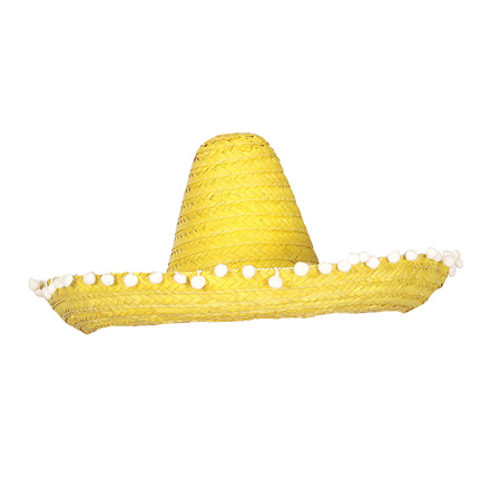Mexicaanse Sombrero hoed voor heren - carnaval/verkleed accessoires - geel