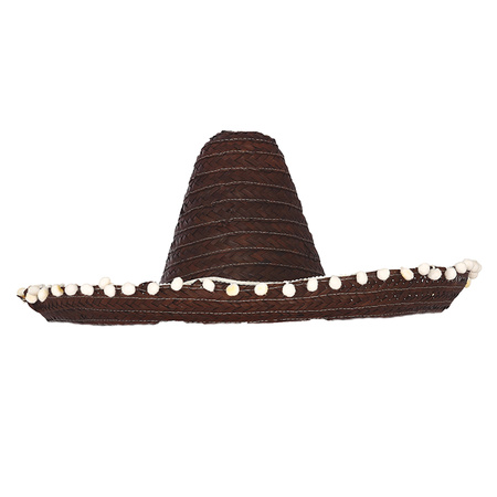 Mexicaanse Sombrero hoed voor heren - carnaval/verkleed accessoires - zwart - met ornamenten