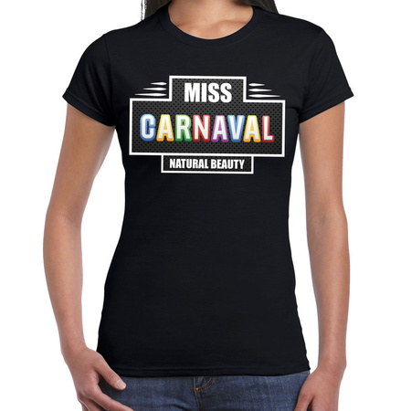 Miss Carnaval verkleed t-shirt zwart voor dames