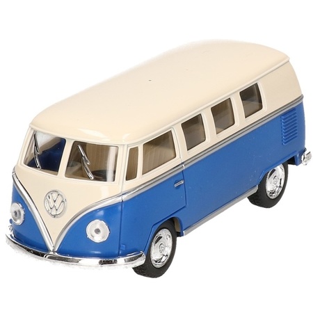 Modelauto Volkswagen T1 blauw/wit 13,5 cm