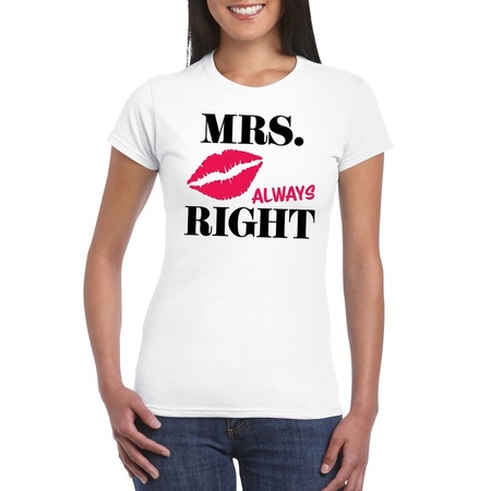 Mrs. Always Right t-shirt wit dames