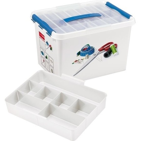 Sewing storage box with 22 liter with compartments