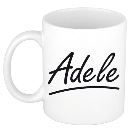 Naam cadeau mok / beker Adele met sierlijke letters 300 ml