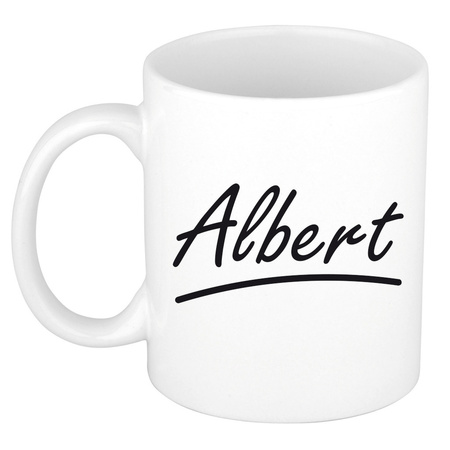 Naam cadeau mok / beker Albert met sierlijke letters 300 ml