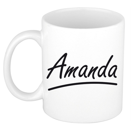 Name mug Amanda with elegant letters 300 ml