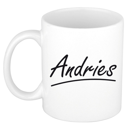 Name mug Andries with elegant letters 300 ml