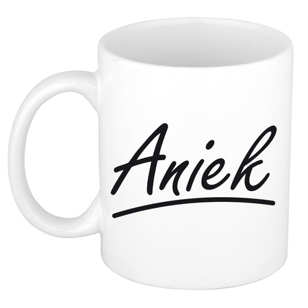 Name mug Aniek with elegant letters 300 ml