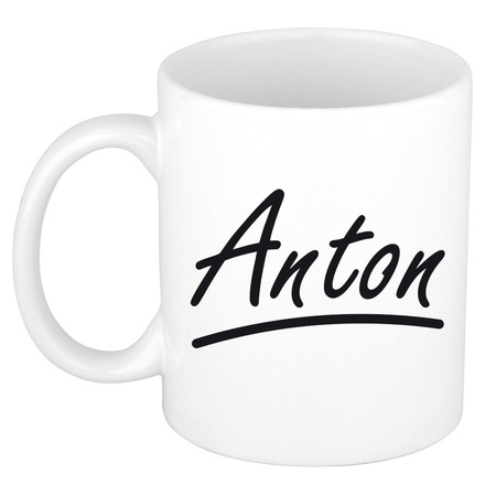 Name mug Anton with elegant letters 300 ml