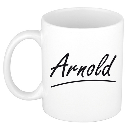 Naam cadeau mok / beker Arnold met sierlijke letters 300 ml