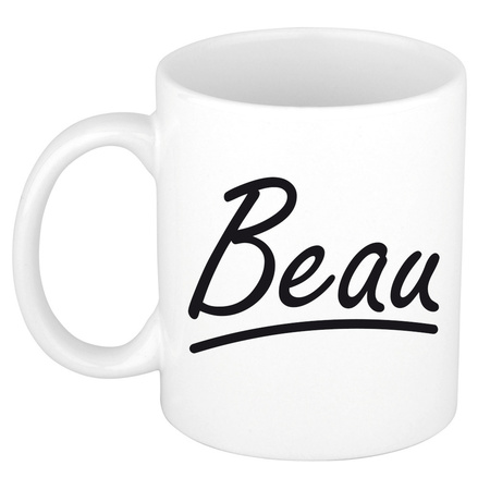 Name mug Beau with elegant letters 300 ml