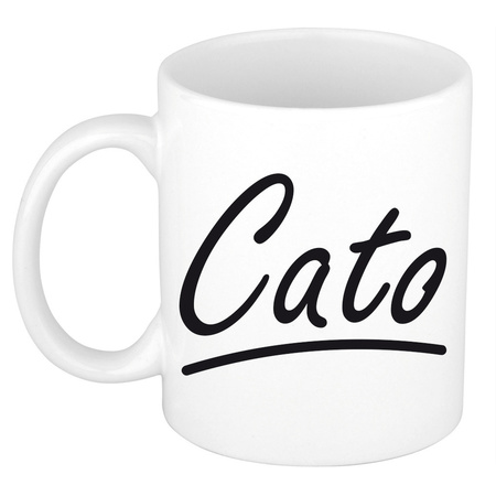 Name mug Cato with elegant letters 300 ml