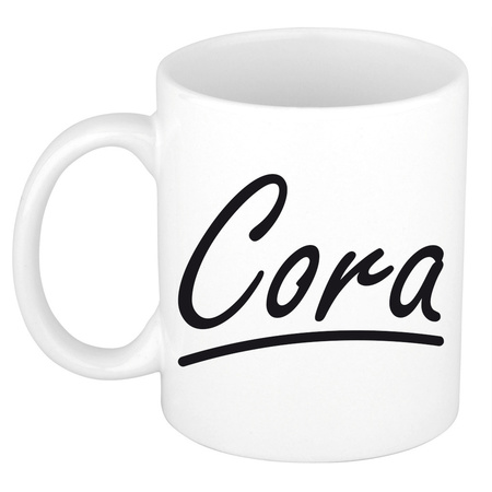 Name mug Cora with elegant letters 300 ml