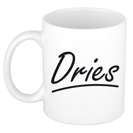 Name mug Dries with elegant letters 300 ml