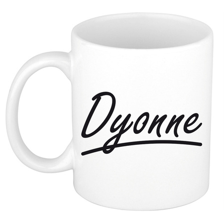 Name mug Dyonne with elegant letters 300 ml