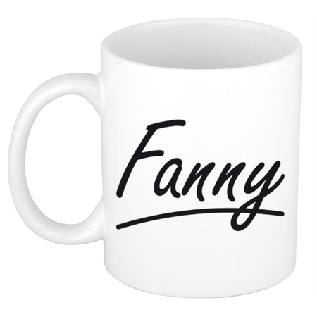 Naam cadeau mok / beker Fanny met sierlijke letters 300 ml