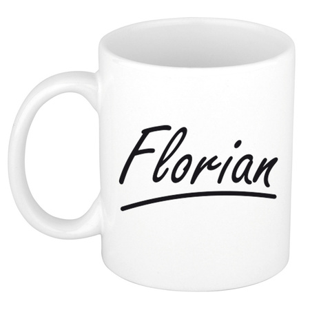 Name mug Florian with elegant letters 300 ml