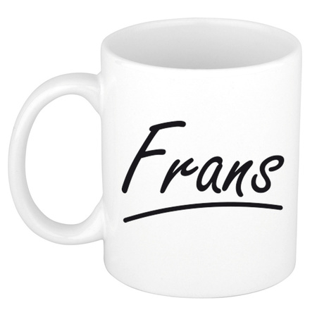 Name mug Frans with elegant letters 300 ml