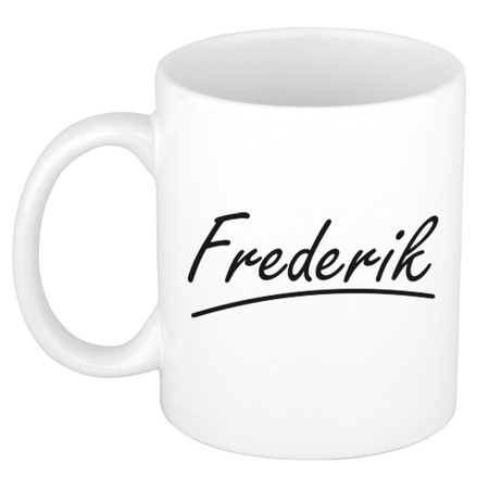 Name mug Frederik with elegant letters 300 ml