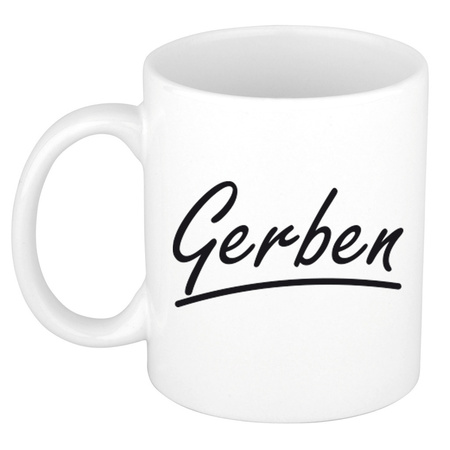 Name mug Gerben with elegant letters 300 ml