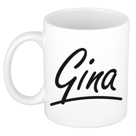 Name mug Gina with elegant letters 300 ml
