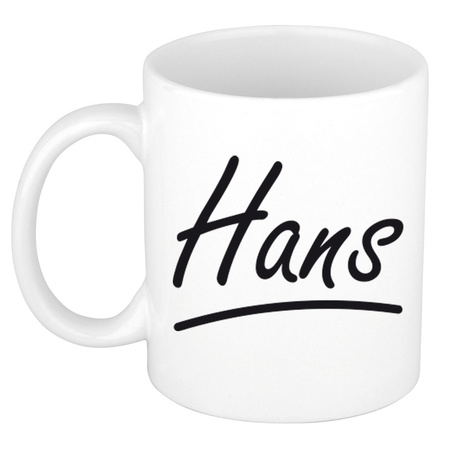 Name mug Hans with elegant letters 300 ml