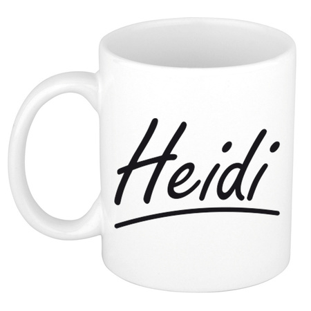 Naam cadeau mok / beker Heidi met sierlijke letters 300 ml