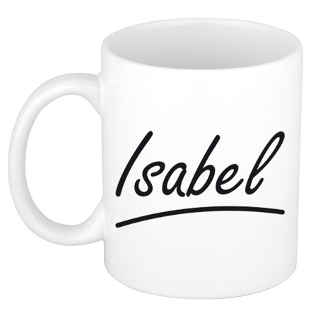Name mug Isabel with elegant letters 300 ml