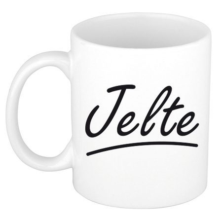 Name mug Jelte with elegant letters 300 ml