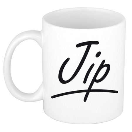 Name mug Jip with elegant letters 300 ml