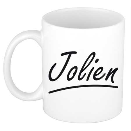 Name mug Jolien with elegant letters 300 ml